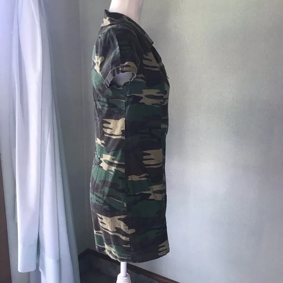 CHARADES Sexy Army Dress, Mini Camo Dress Costume Cosplay, Camouflage, M - Picture 3 of 11